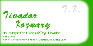 tivadar kozmary business card